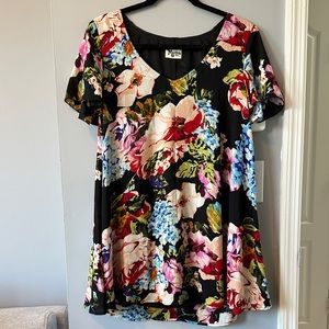SHOW ME YOUR MUMU Multicolor Floral Short Sleeve Mini Dress